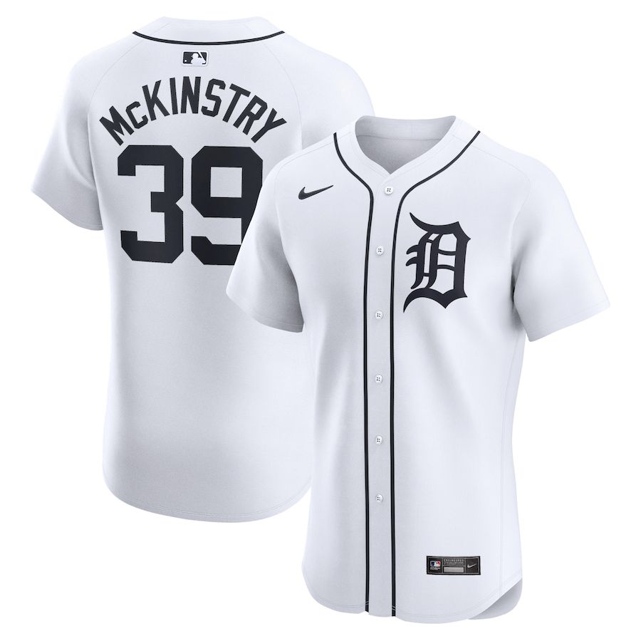 Men Detroit Tigers #39 Zach McKinstry Nike White Home Elite Player MLB Jersey->detroit tigers->MLB Jersey